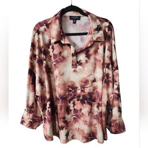 Cocomo Floral Blouse 3/4 Length Sleeves 3x